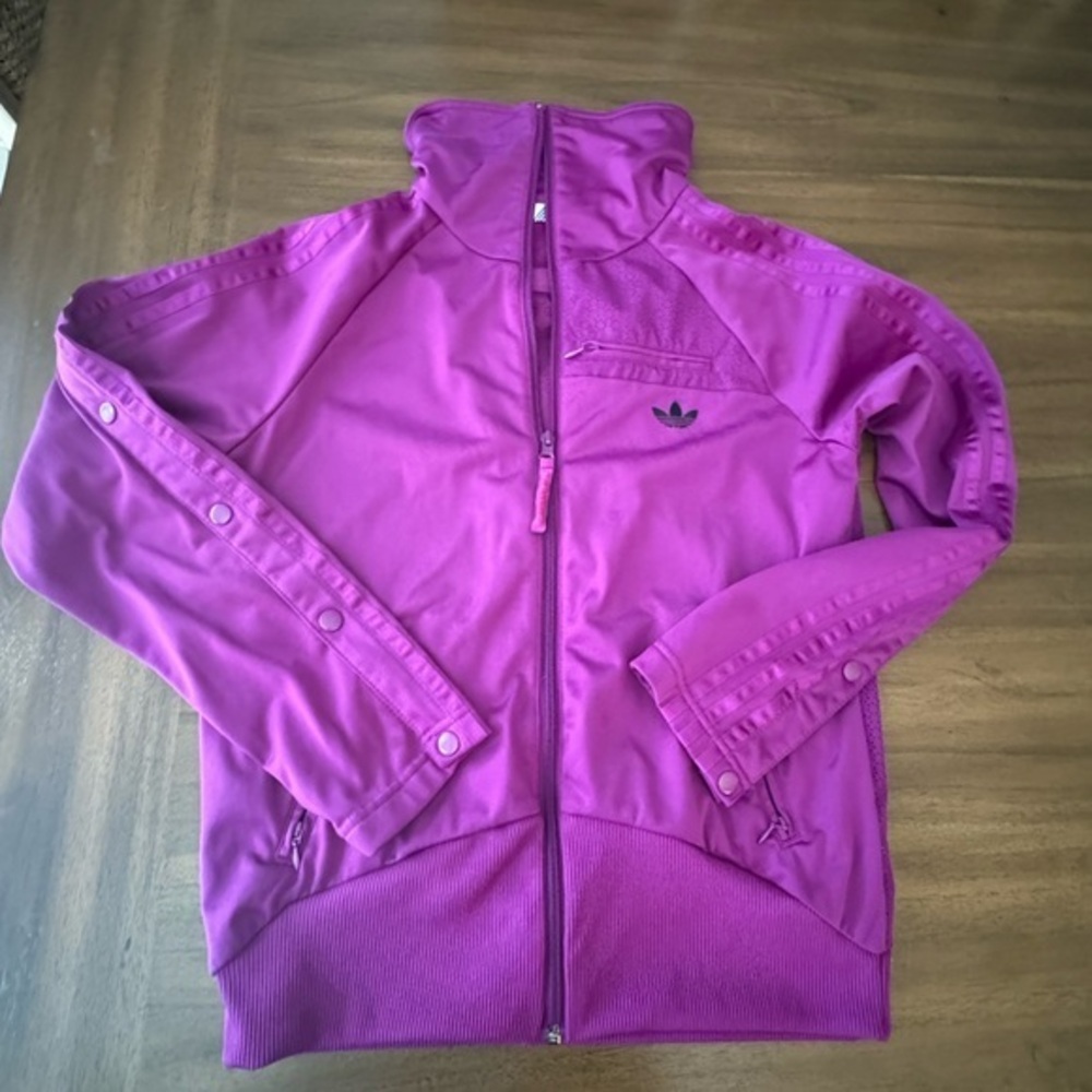 Adidas Vintage MediumAdibreak Jacket Unique Purple Pink Zip with Ventilation